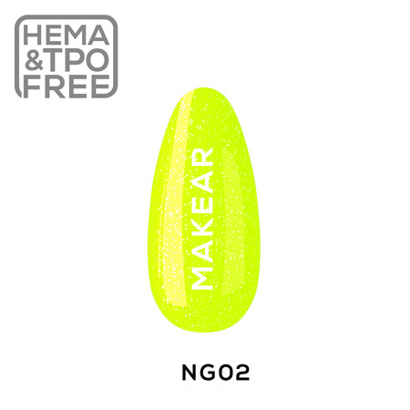 Gel Polish NG02 - Ibiza Neoshine - Glitter Neon - 8ml - MAKEAR