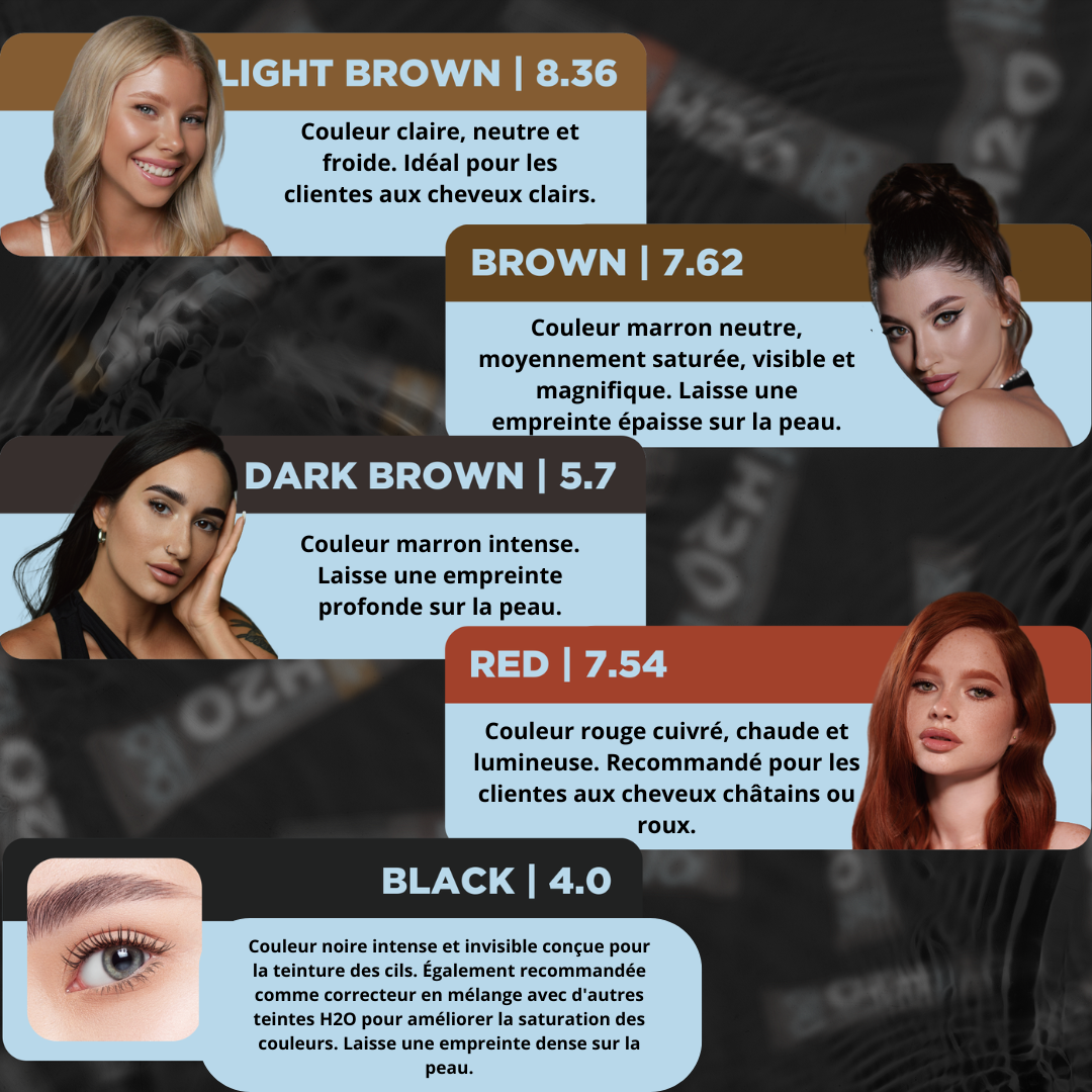 Teinture pour sourcils et cils H20 Liquide Hybride - Teinte Brun Foncé 5.7 - 15ml - OKO Lash&Brow™