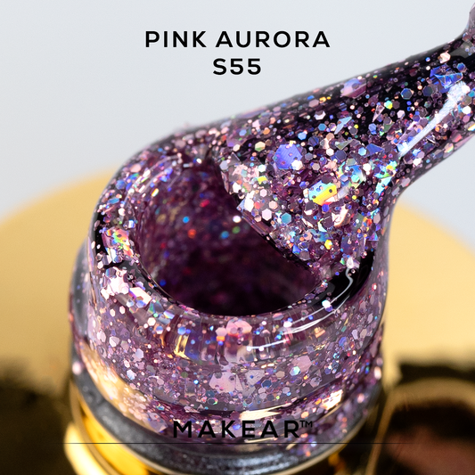 Gel Polish S55 - Pink Aurora - Stellar - 8ml - MakeAR™